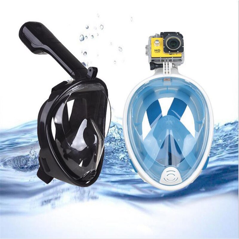 Full Face Snorkeling Masks Scuba Diving Mask Panoramic View Anti-fog Goggles With Camera Mount Swimming Diving Mask