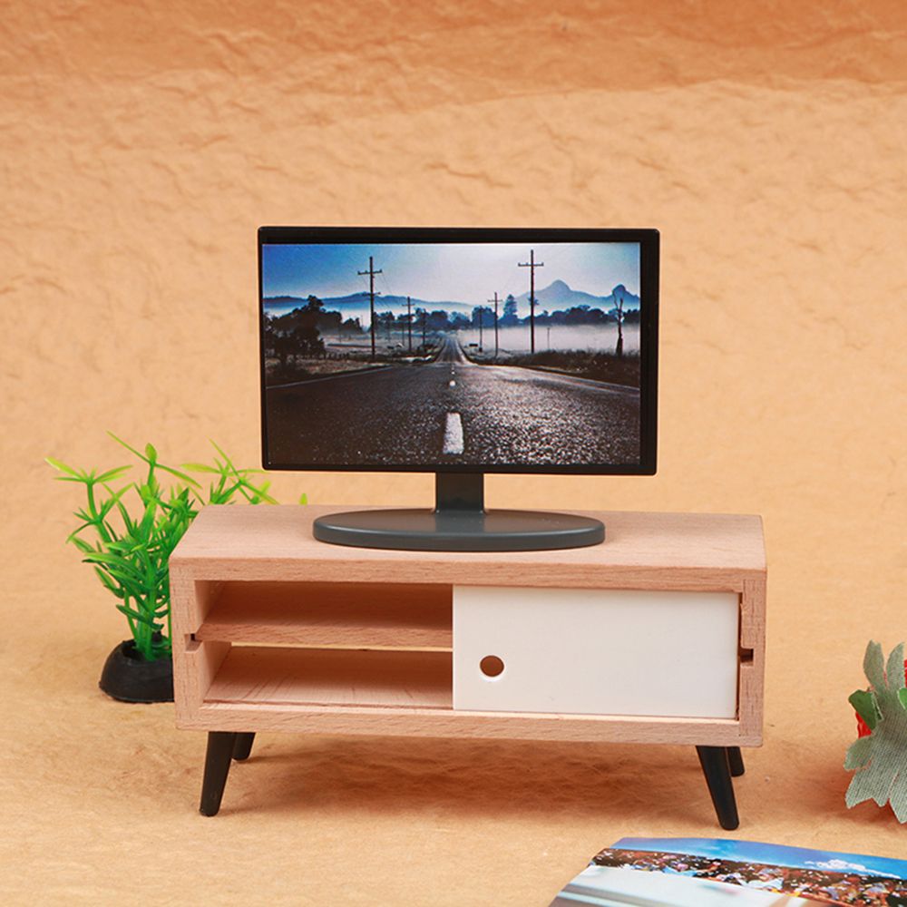 1:12 Schaal Poppenhuis Miniatuur Meubels Sofa Bed Kledingkast Tv Kast Mini Inrichting Scene Model Spelen Huis Micro Landschap