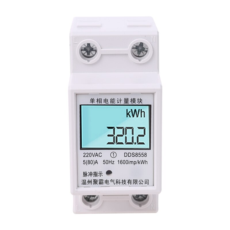 Home 80A LCD Digital Single Phase Energy Meter Multifunction kWh Power Consumption Wattmeter Electronic Measuring Tools