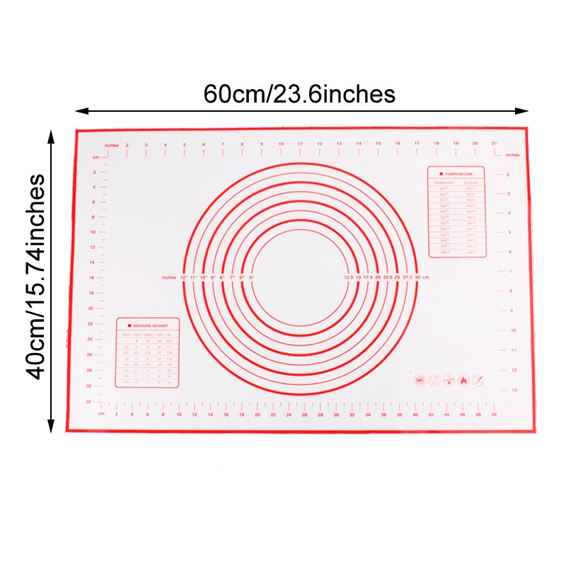 60x40cm Non Stick Silicone Baking Mats Sheet Rolling Dough Pastry Cakes Bakeware Liner Pad Baking Mat Oven Pasta Kitchen Tools