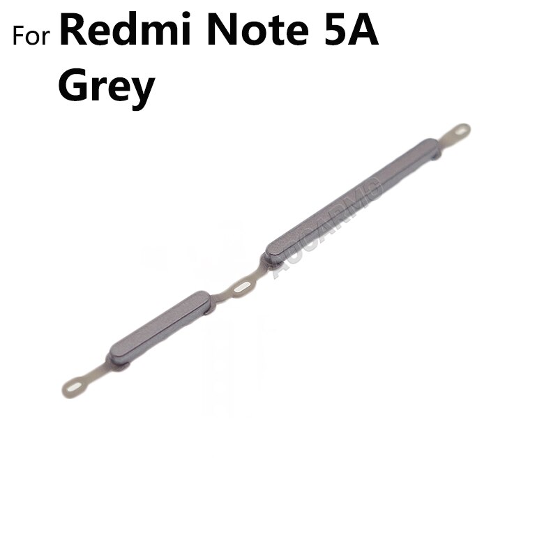 Aocarmo para Xiaomi Redmi Note 5 / Note 5 Pro / Note 5A encendido/apagado + interruptor de volumen arriba abajo botones laterales pieza de repuesto de llave: Plata / Gris
