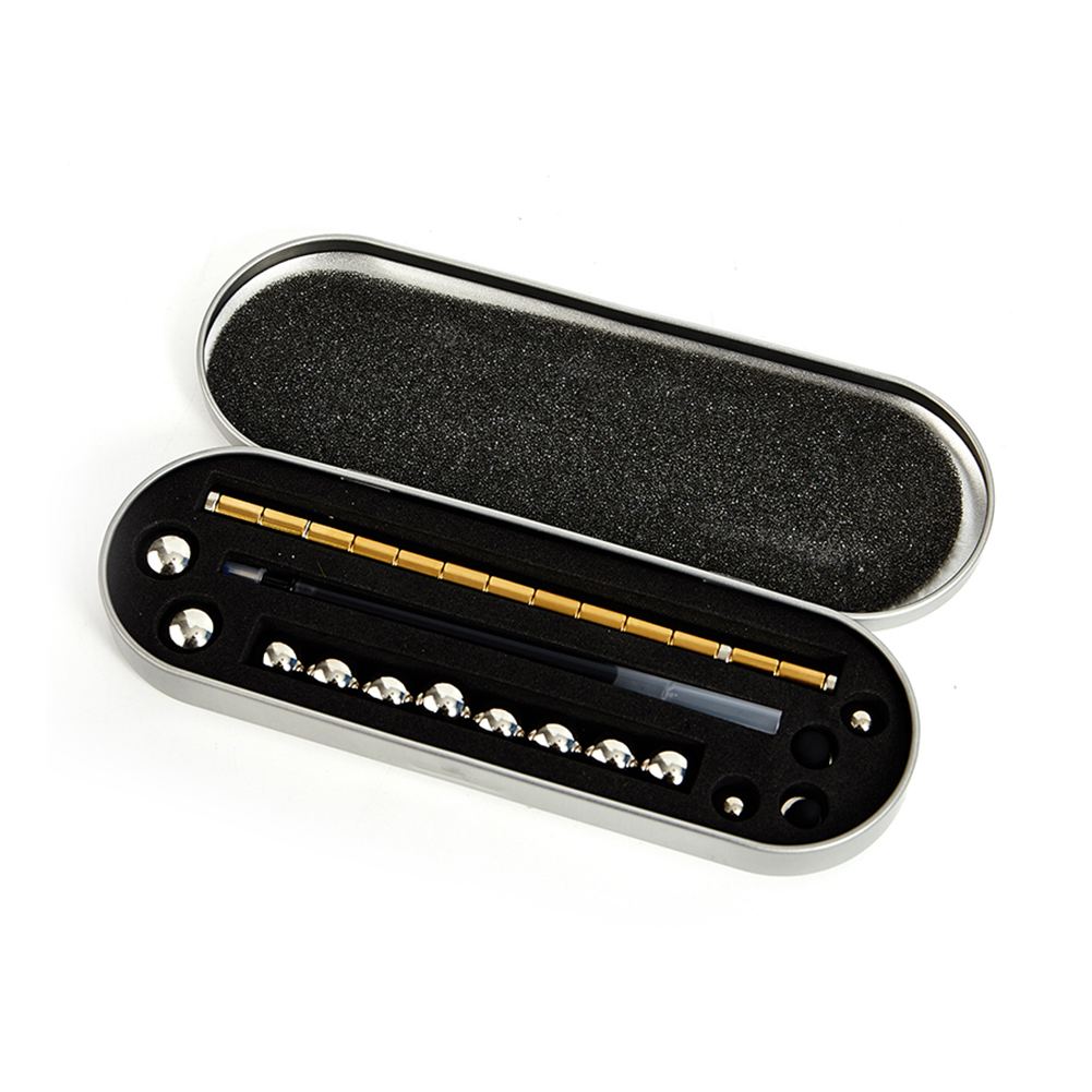 Magnetic Pen Metal Fun Magnet Ink Pen Office Stationery Polar Capacitor Magnet Writing Supplies: gold