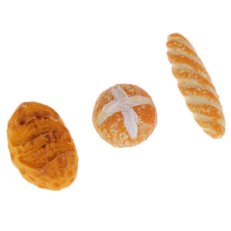 4pcs 1:12 Miniature Dollhouse Mini Resin Bread Dollhouse Miniature Food Breakfast Snack Dessert