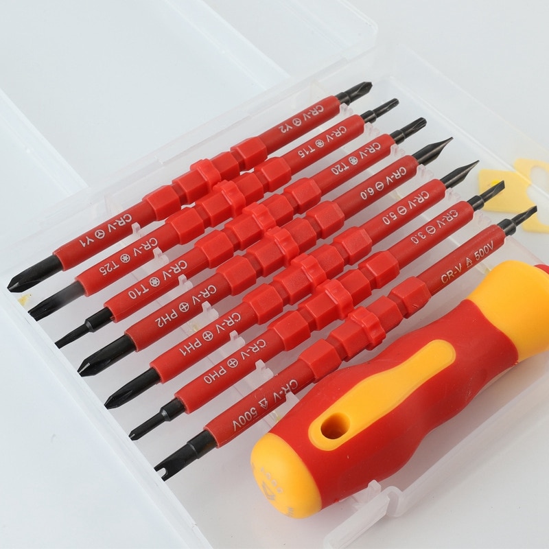 Insulated Screwdriver Set 8 Pieces Electrician Electrician Hand Tools Multifunctional Opening Repair Precision Tool Set