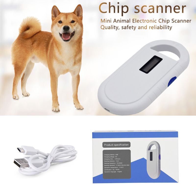 Kæledyr certifikat håndholdt kortlæser id chip scanner dyr identitet tag læsere