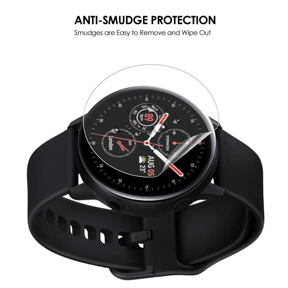 Clear Screen Protector for Samsung Galaxy Watch Active 2 40mm 44mm Anti-Bubble HD TPU Slim Protective Cover for Active2 Coverage