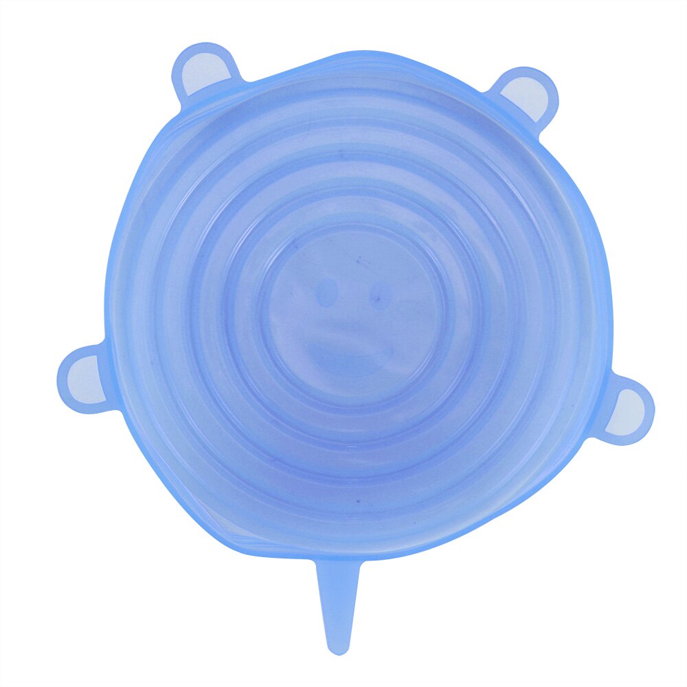 Tapas elásticas de silicona de 6 uds, tapas herméticas reutilizables para envolver alimentos, cubiertas para mantener el bol sellado fresco, cubiertas elásticas para envolver, utensilios de cocina