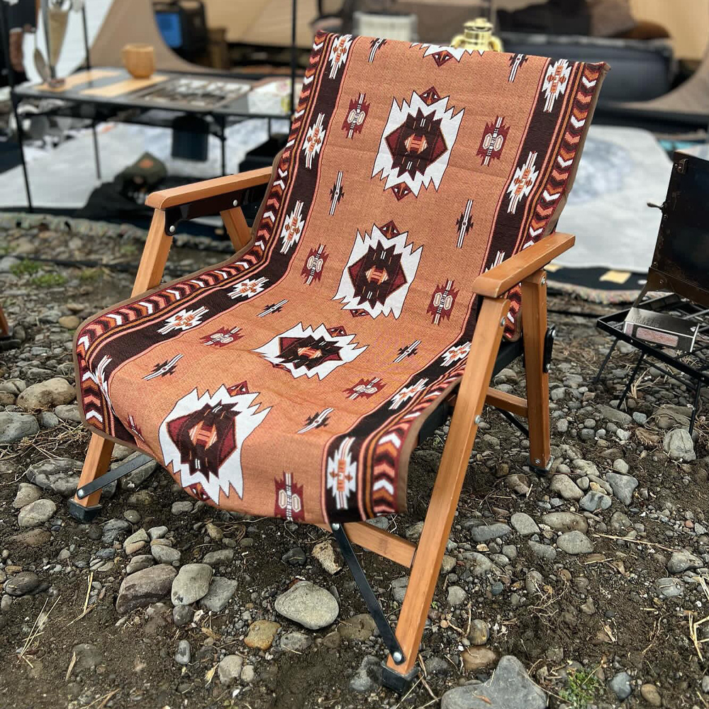 draussen Camping Tragbare Ethno-Stil Bohemia Decke Stuhlbezug: Braun