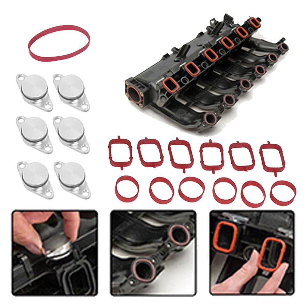 6X 22/33mm Swirl Flap Blanks Plate Intake Inlet Manifold Gasket For BMW M57 E39 E60 E46 E38 E53 E83 E65 E61 E65 E70 E71 E92 X3: 6 x 22 mm