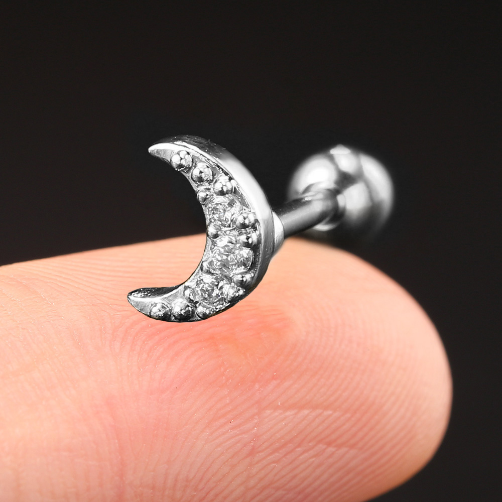 1pc conch tragus rook helix piercing til kvinder zircon cz hjerte måneblomst ørepiercing hoop ørering ørering sexet kropssmykke