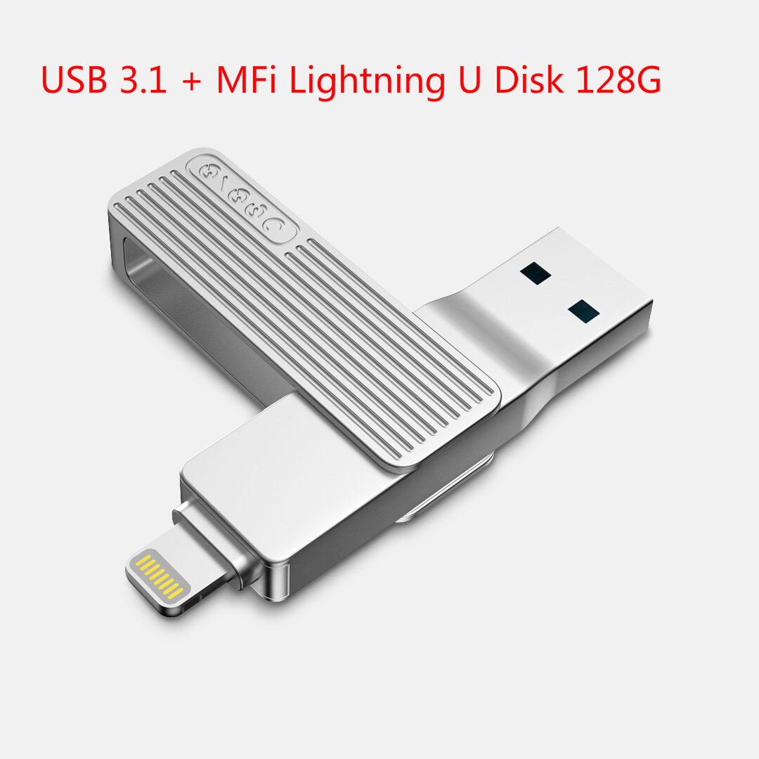 Xiaomi USB 3.1 U Disk OTG Metal Flash Pen Drive Memory Stick With MFi Lightning/Type-C Connector For iPhone 11 Pro/11/XS/X/8/7