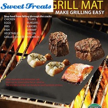 Sweettreats 2pcs/set BBQ grill mat for barbecue grill sheet cooking and baking and microwave oven use black
