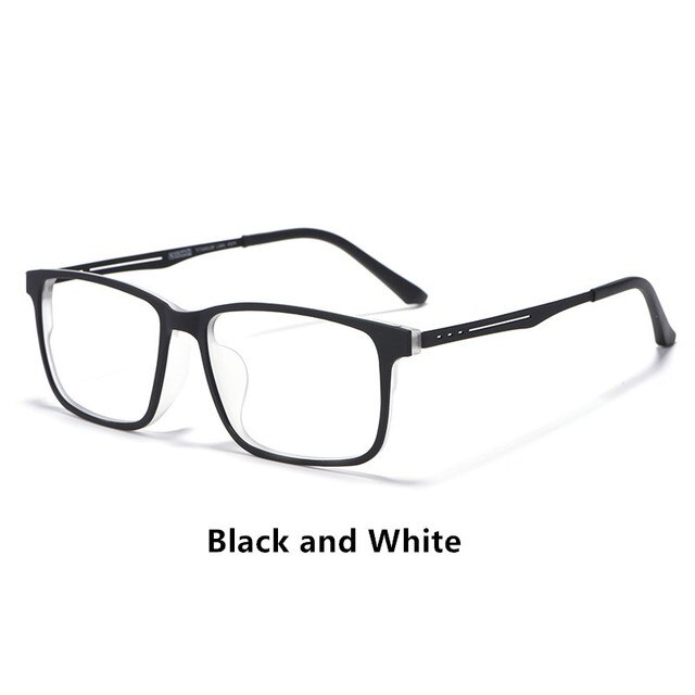 Pure Titanium Glasses Frame Myopia Glasses Male Light Comfortable Frame Black Large Full Frame Optical Glass Female Eyeglass: Black White