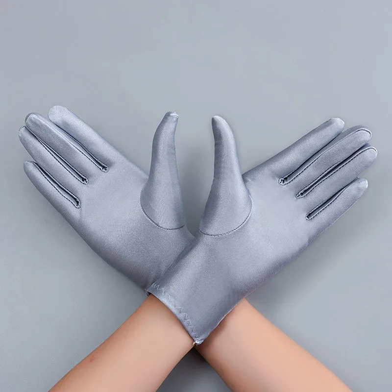 Autumn Summer Unisex Thin Ice Silk Gloves Spring Cycling Driving Protection Solid Breathable Ceremonial Gloves: GRAY