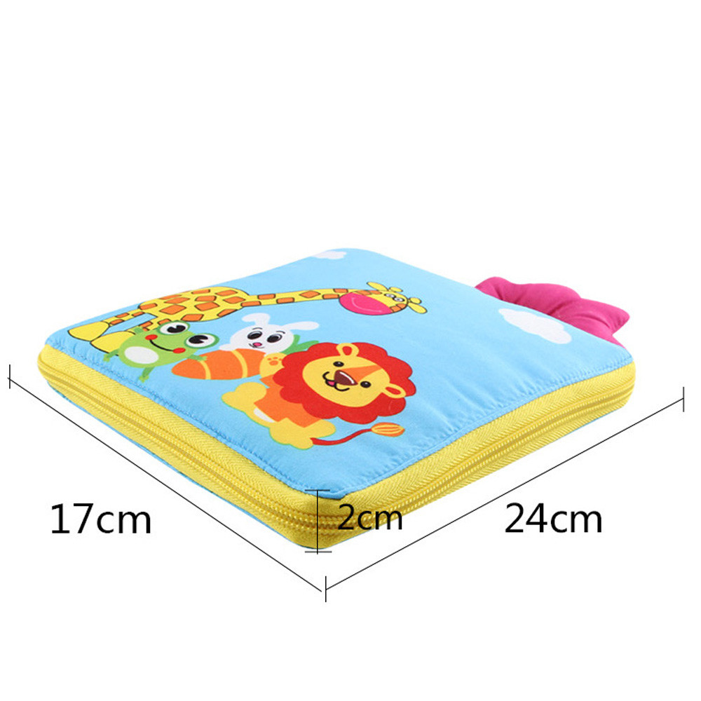 Baby Toys Soft Cloth Books Early Learning Educational Toys with Animals Tails Soft Cloth Development Books Rattles @A
