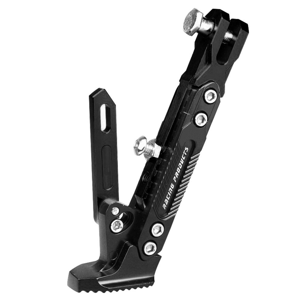 Pata de cabra ajustable para motocicleta eléctrica, soporte lateral para estacionamiento, 1 Uds.: Negro