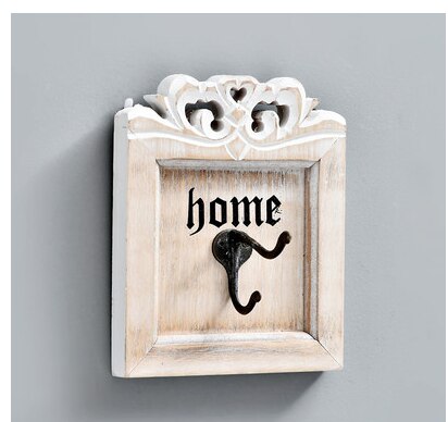 Hanging key holder door wall hanging wood products household practical hanger coat hook entrance: 15x18cm