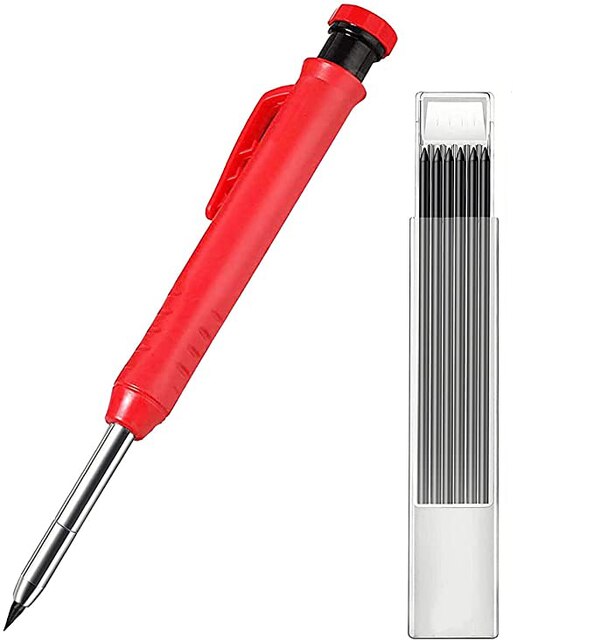 Solid Carpenter Pencil Set Construction Carpenter with Pencil Sharpener Mechanical Drawing For Woodworking Tools: F