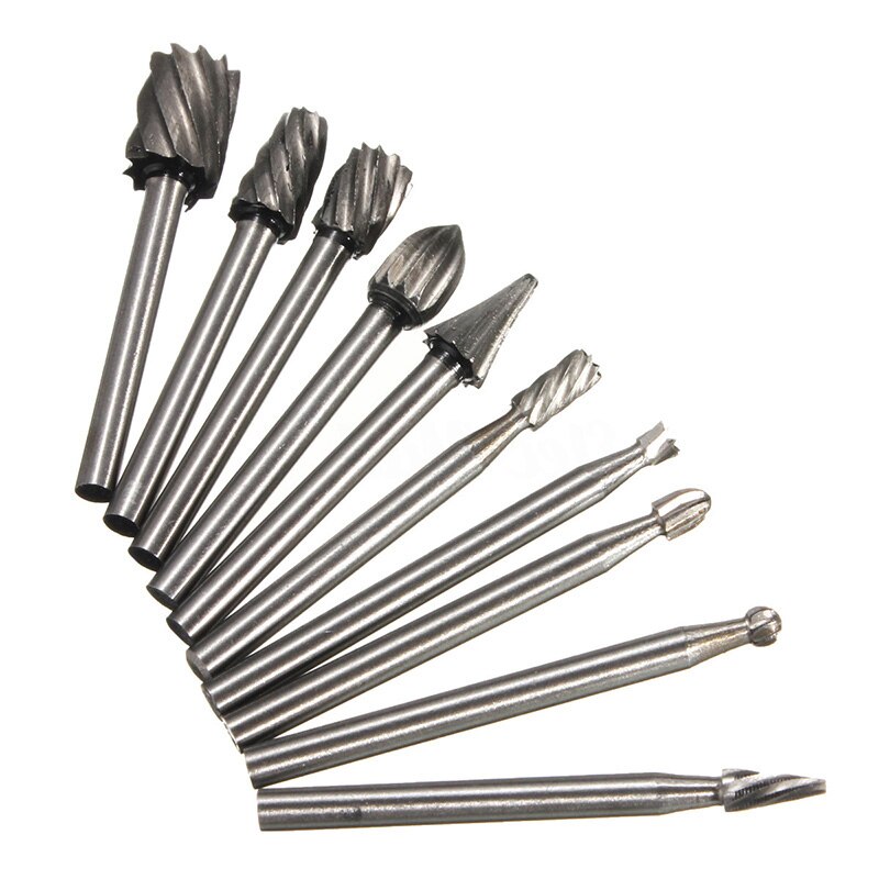 Kit de broca de escofina de talla grande para manualidades, herramienta de mango de 1/8 pulgadas, Lima duradera, HHS, broca, escofina de talla, 10 Uds.