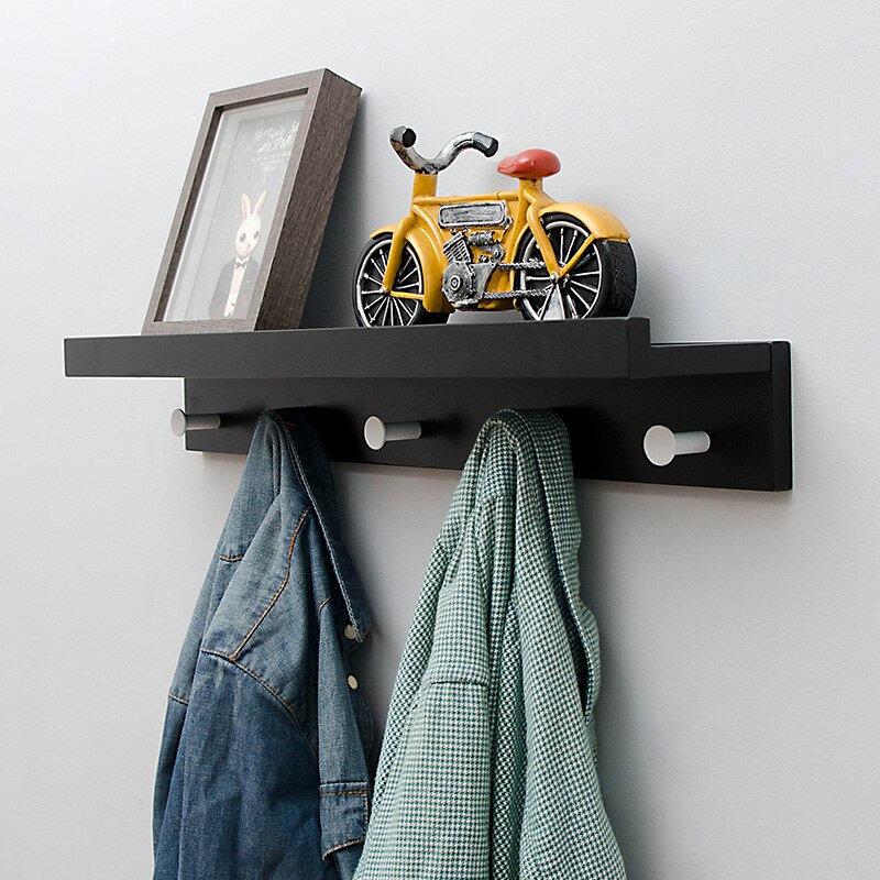 Wooden Wall Shelf Iron Partition Board Bedroom Living Room TV Wall Hanging Storage Rack HOOK For Home Decoration mx9261754