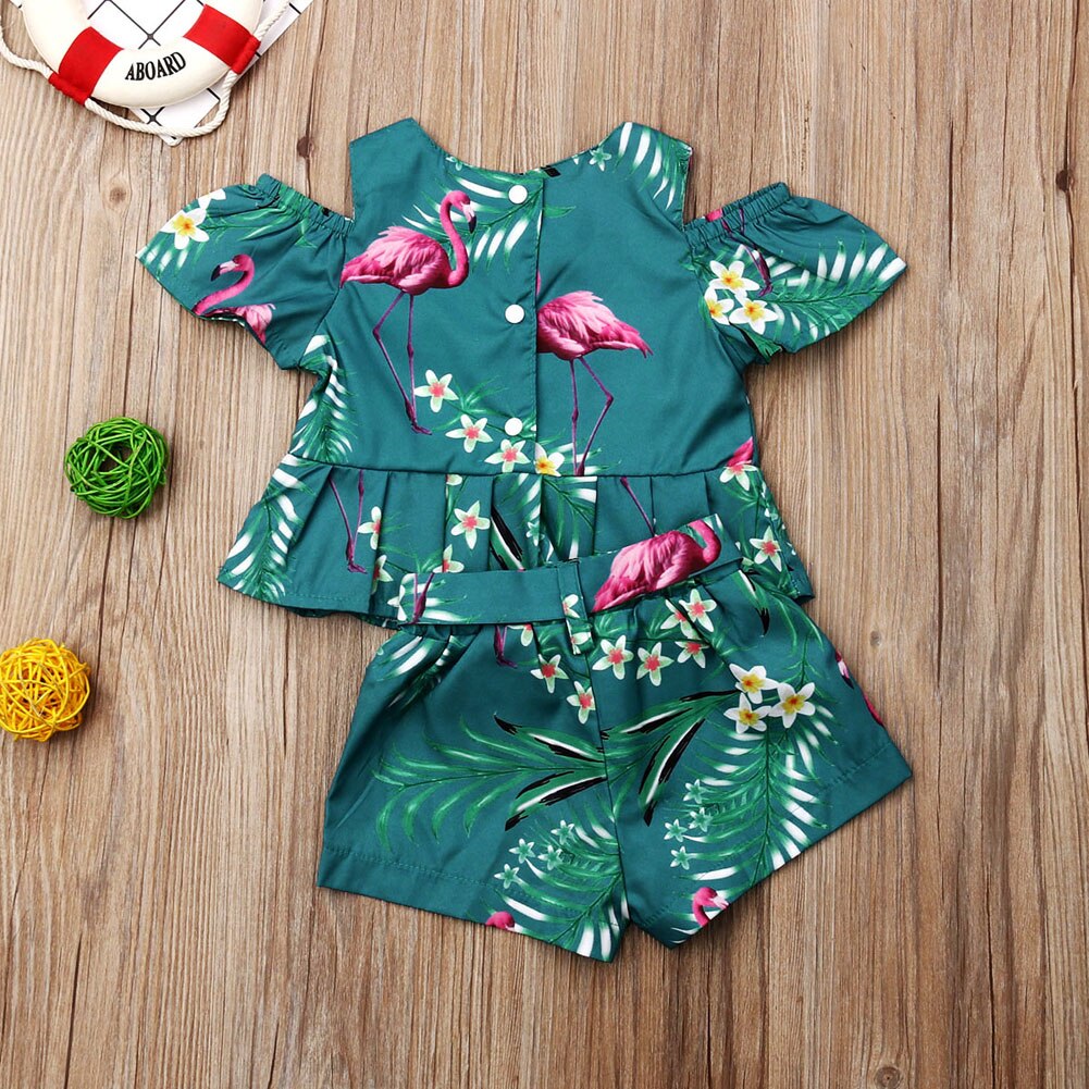 Summer Toddler Kids Baby Girls Beach Wear Floral Tops Shorts 2PCS Outfits Set Clothes 6M-4T