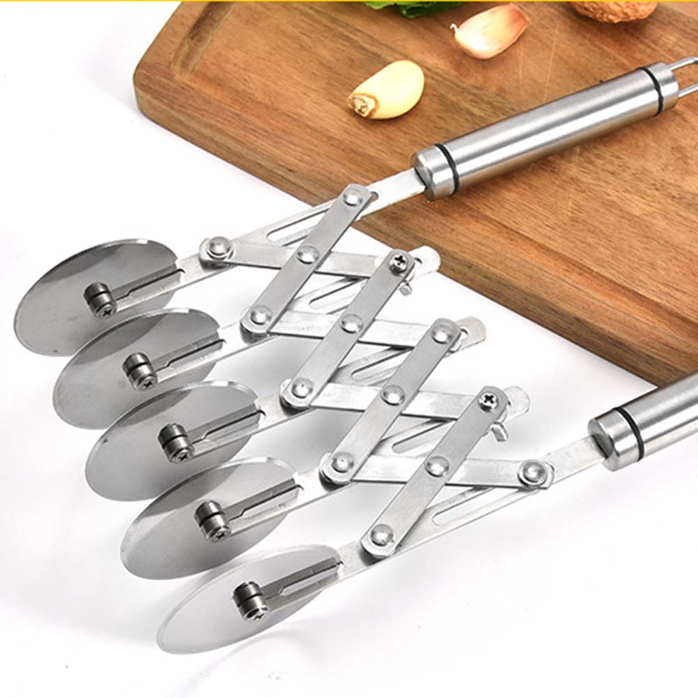 Stainless Steel 5 Wheels Roller Pizza Cutter Dough Divider Kitchen Bakeware Tool Great for cutting brownies cookies cake orpasta