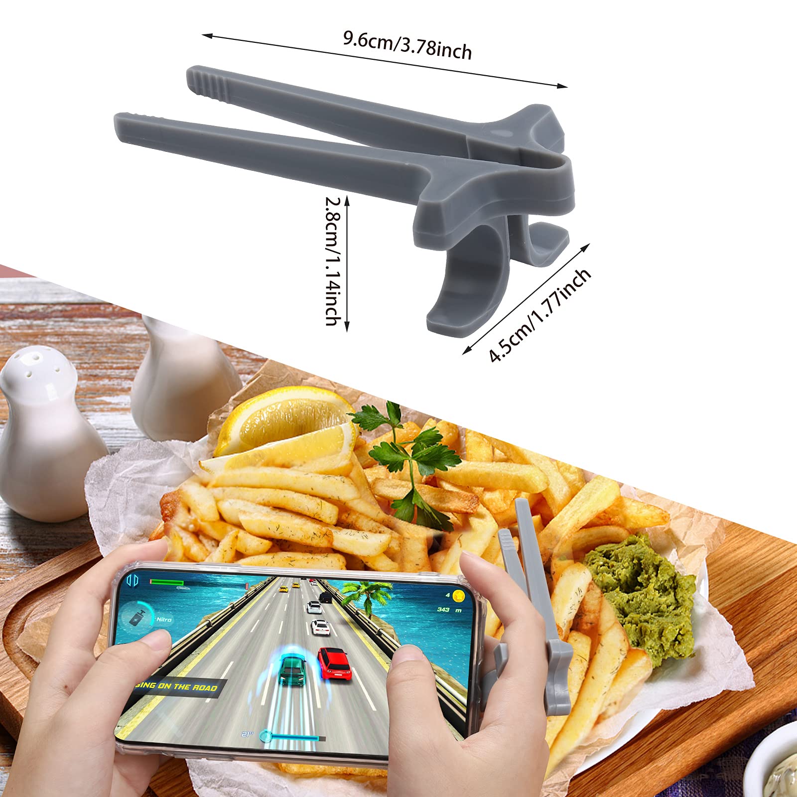 Palillos de dedo de 4 piezas para jugadores, pinzas para aperitivos, pinzas para dedos, creatividad, vajilla, herramienta de Clip, para jugadores
