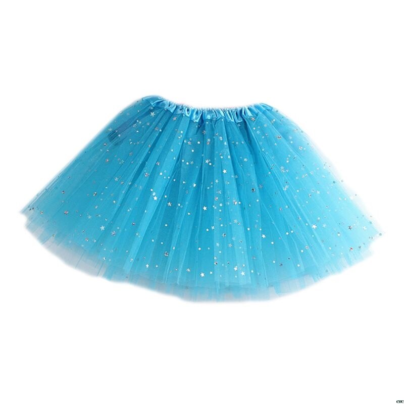 Enfant en bas âge fille Multi couches plissé Tutu jupe couleur unie paillettes or à pois paillettes Ballet jupon Costume Satin bord: 8