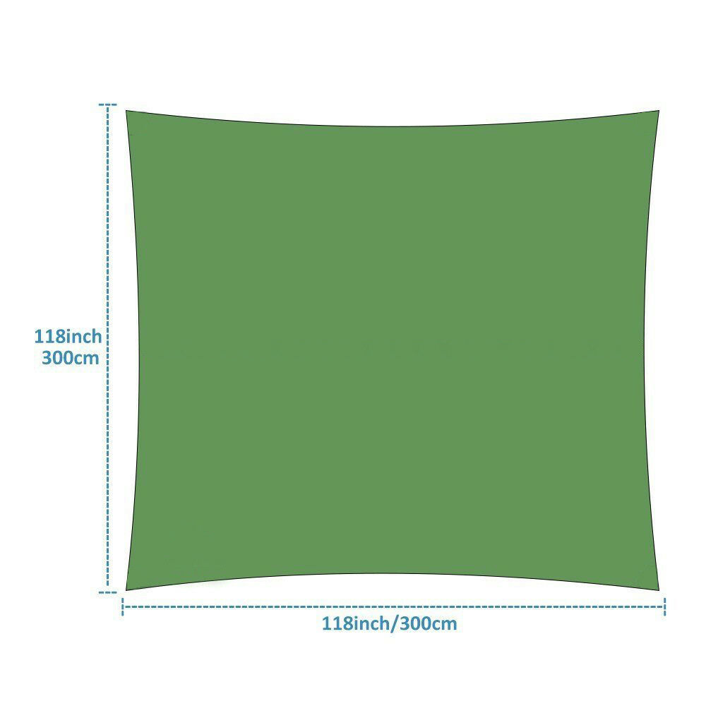 10x10 ft Summer Outdoor Sun Shade Sail Nylon 210T Anti-UV Block Sun Shelter Waterproof Garden Courtyard Awning: Green