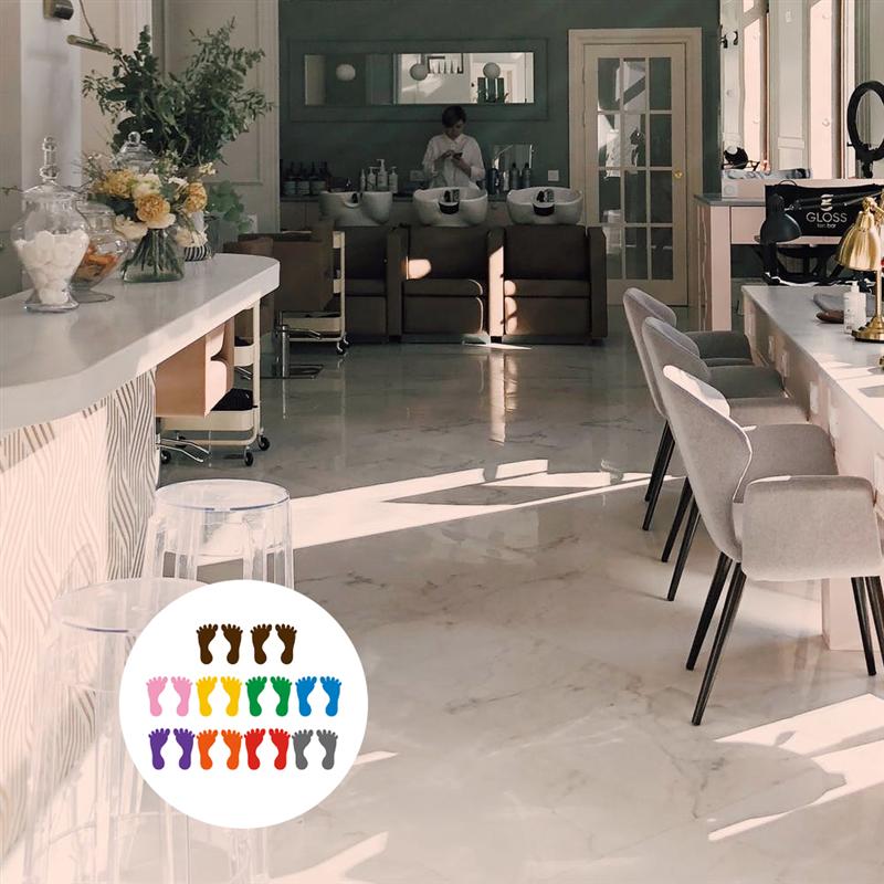 10 Pairs Floor Footprint Decals PVC Footprint Decals Plastic Floor Stickers Floor Sticker for Indoor Kindergarten