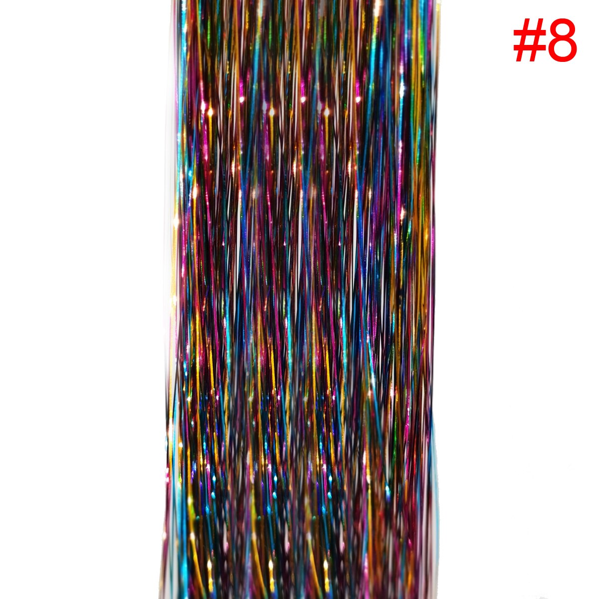 1PC Glitter Shiny Strands Hair Tinsel Dazzles Synthetic Hair Extensions Sparkle Women Accessories Threads For Hair Braids 90cm: 1pc color8