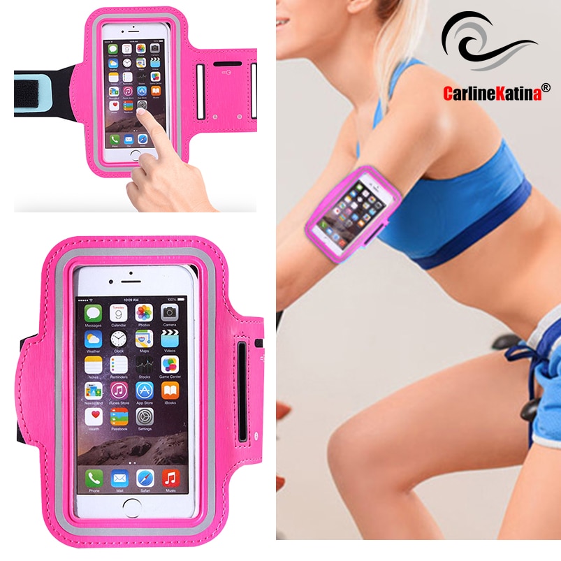 PINK Waterproof Gym Sports Running Armband For iphone 11 Xs Max XR X 8 4 4s 5 5s 5c SE 6 6s 7 7s plus Arm Band Phone Bag Case