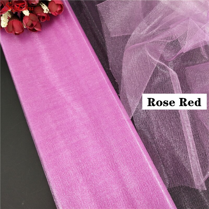 Top! 48CM x 5M Tulle rouleau cristal tissu Organza Tulle rouleau bobine de mariage décoration fête d'anniversaire enfants bébé douche 5ZSH015: rose red