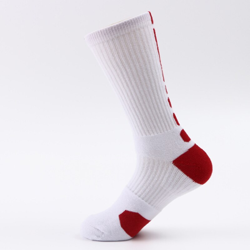 ¡Novedad de ! Calcetines deportivos de con parte superior de toalla, calcetines de baloncesto antideslizantes de Terry, calcetines altos para hombre: White red