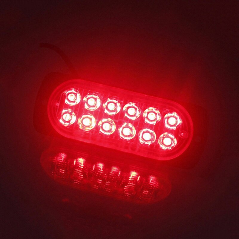 Transparante werklamp rood 12 led auto vrachtwagen werklamp 12v-24v 36w