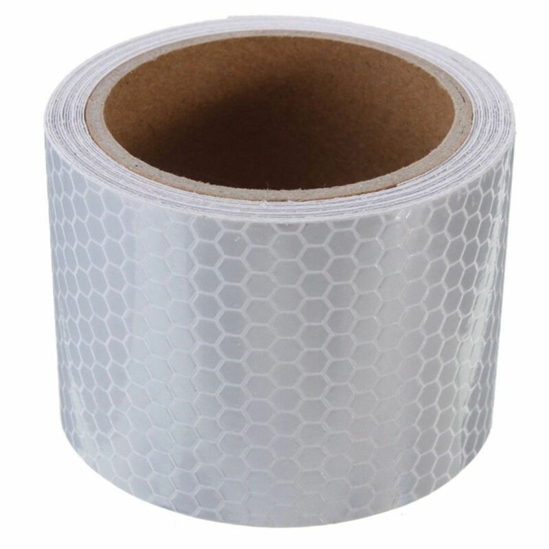 Bike Body Reflective Safety Stickers Reflective Safety Warning Conspicuity Tape Film Sticker Strip Bicycle Accessories: White