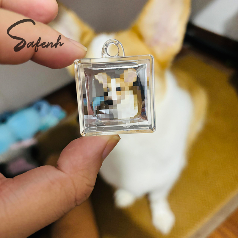 Acryl blanco pixelfilter sleutelhanger creatieve helder frame sleutelhanger paar verjaardag afstuderen tas hanger DIY accessoires