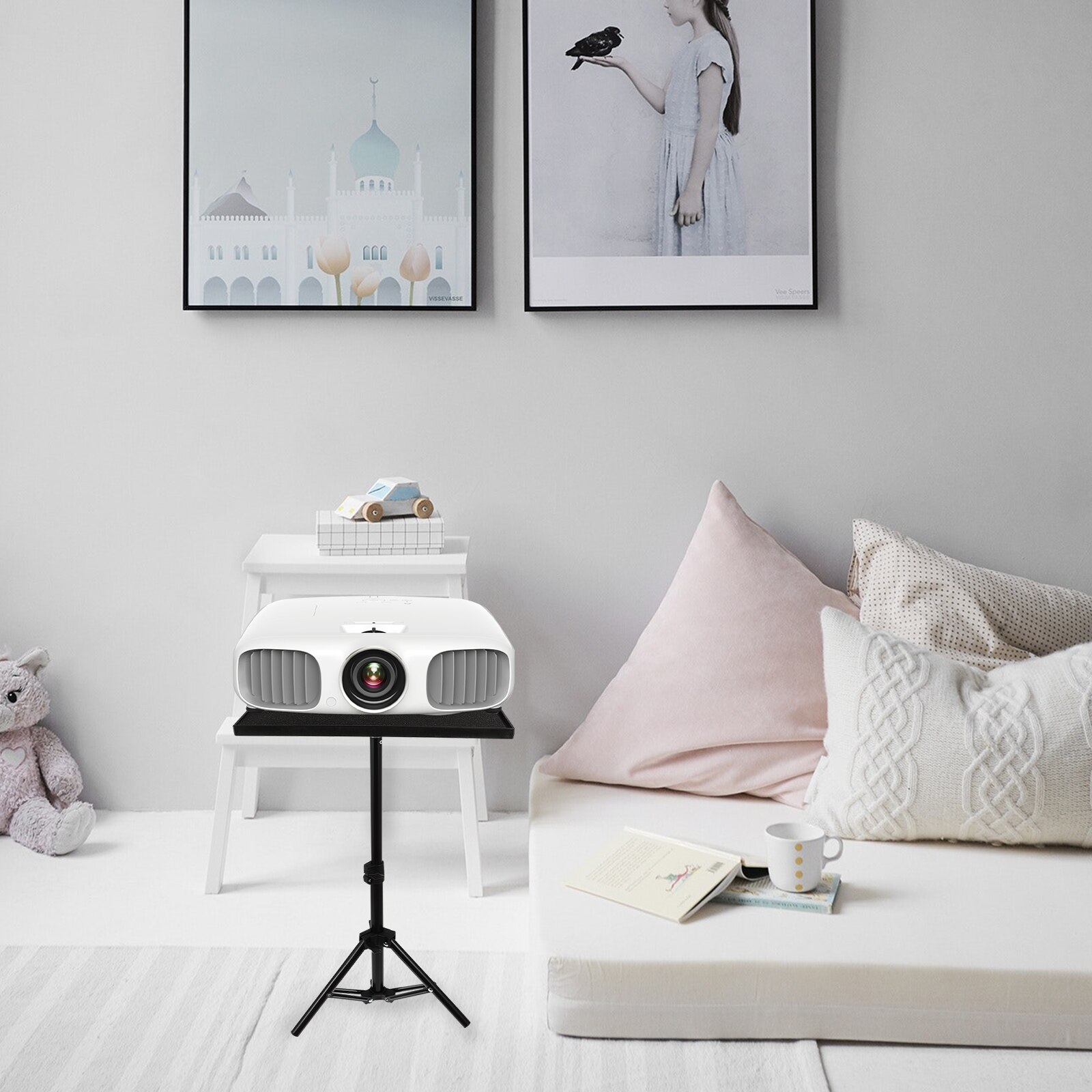 Projector Table 1.2m 55cm Adjustable Projector Tripod Book Stand Foldable Bracket