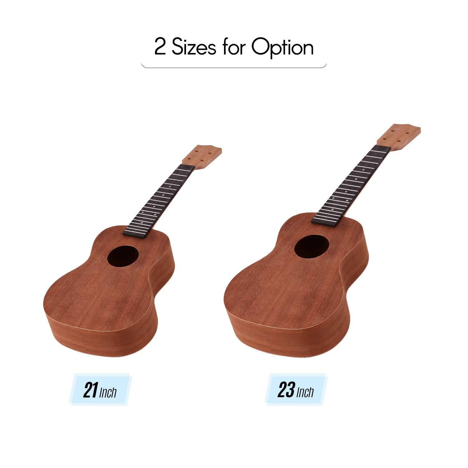 Ammoon 21 pouces non fini bricolage ukulélé Kit Ukelele contreplaqué corps okoumé bois massif Uke cou ouvert Style accordeurs de cordes