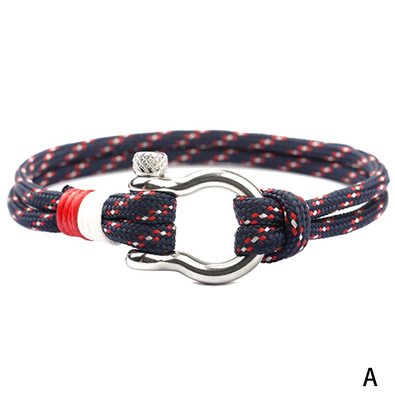 Bracelet enroulé en corde pour hommes et femmes, 1 pièce, nautique Marine, survie, d'amitié pour garçons: A
