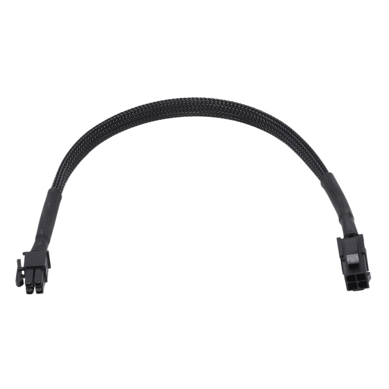 Sleeved ATX 4 Pin P4 Male To ATX P4 Female CPU Power Extension Cable Black: Default Title