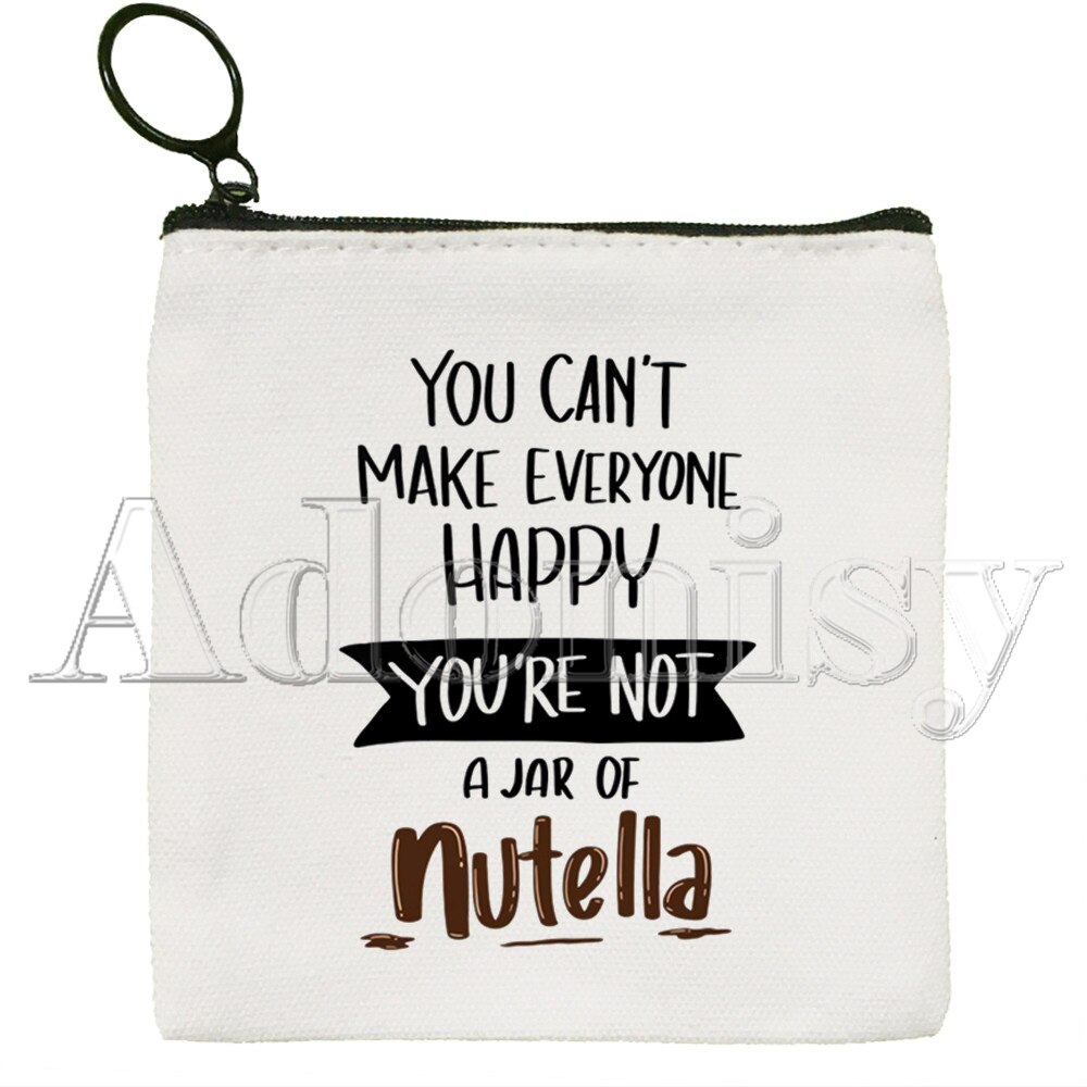 Nutella Nette Einfarbig Leinwand Geldbörse Kleine Frische Neue Reißverschluss Schlüssel Tasche Hand Tasche: M