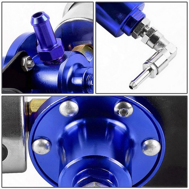 Universal Adjustable Fuel Pressure Regulator Kit with Gauge for Car