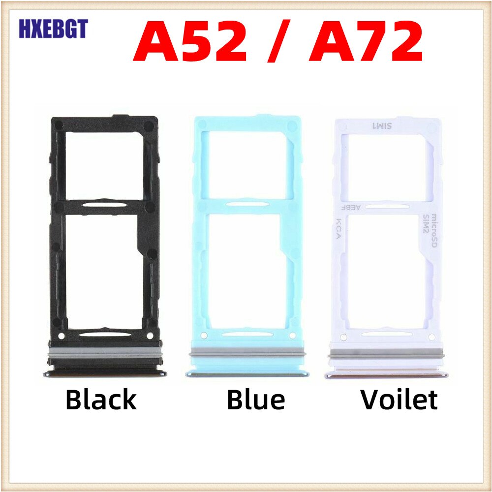For Samsung Galaxy A52 A72 Dual SIM Card Tray Adaptor Micro SD SIM Card Slot Holder Smartphone Repair Parts