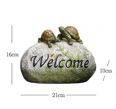Panneau solaire en pierre d&#39;escargot, tortue d&#39;extérieur, lumière solaire, signe de bienvenue, ornements en résine, balcon, parc, ameublement de pelouse, artisanat, accessoires de jardin, Art: style2