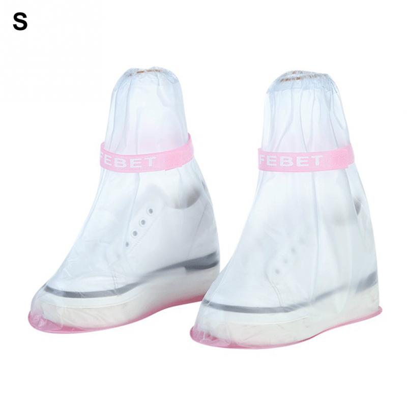 1 Pair Waterproof Protector Shoes Ribbon Rain Shoe Covers High-Top Anti-Slip Rain Shoes Cases Boot Cover Women Men