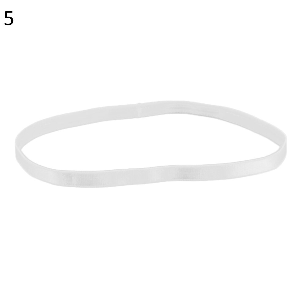 1Pc Women's Men's Candy Color Wide Sports Yoga Stretch Hairband Running Anti-Slip Elastic Headband Hair Band Running Sweatband: White