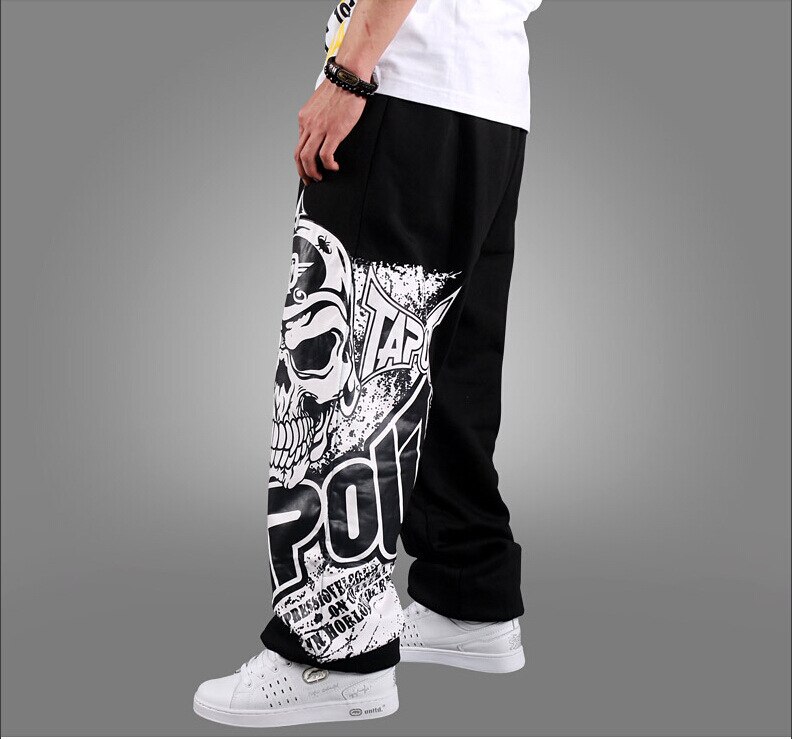 hommes Hip Hop pantalon ample rue danse pantalons longs crâne imprimer Rock and Roll Punk Baggy Parkour Skateboard survêtement hommes