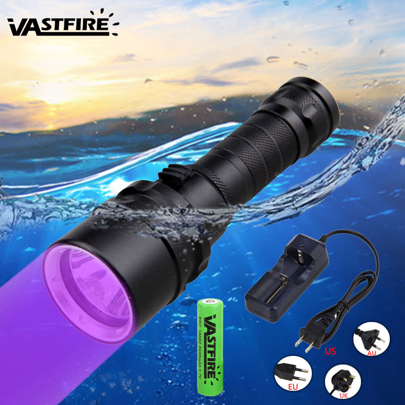 UV Light Underwater Rechargeable 18650 Battery LED... Grandado UV Light Underwater Rechargeable 18650 Battery LED... Grandado