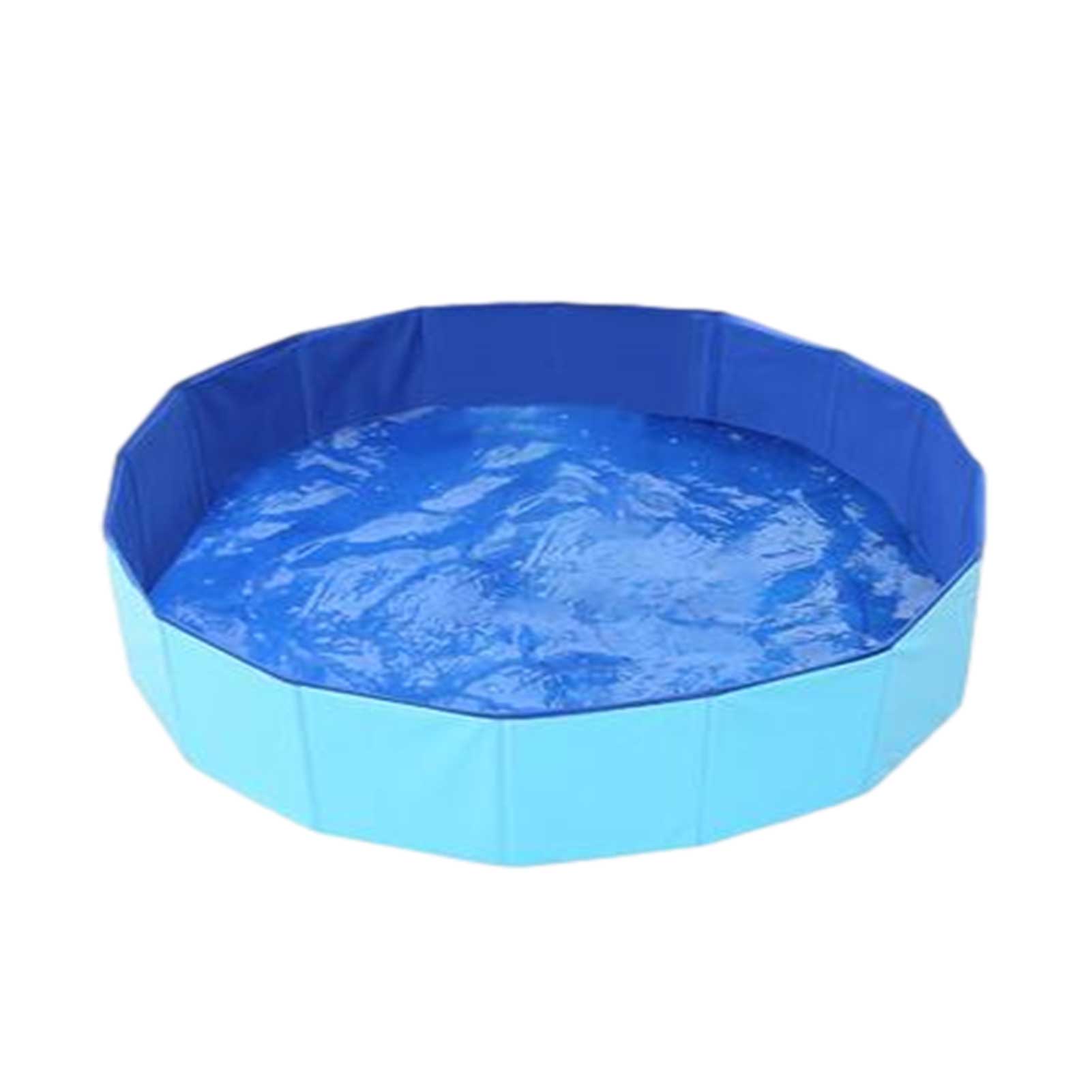 Dog Pool Foldable Dog Swimming Pool Pet Bath Swimming Tub Bathtub Pet Swimming Pool Collapsible Bathing Pool For Dogs & Cats: Blue